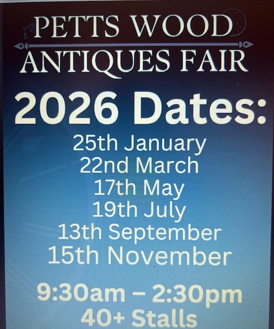 Petts Wood Memorial Hall Antiques Fair Dates 2026